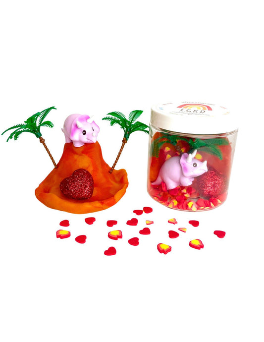 Valentine Dinosaur "I Lava You" Mini Dough-To-Go Sensory Play Kit