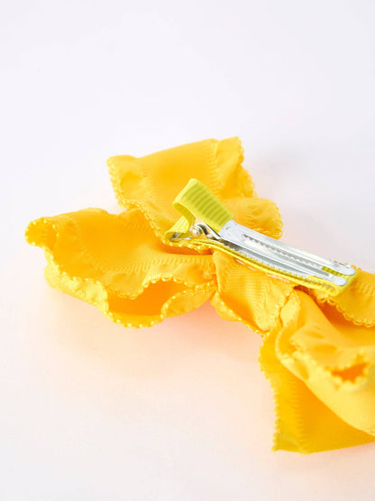 Ruffle Bow Hair Clip - 3.5 Inches