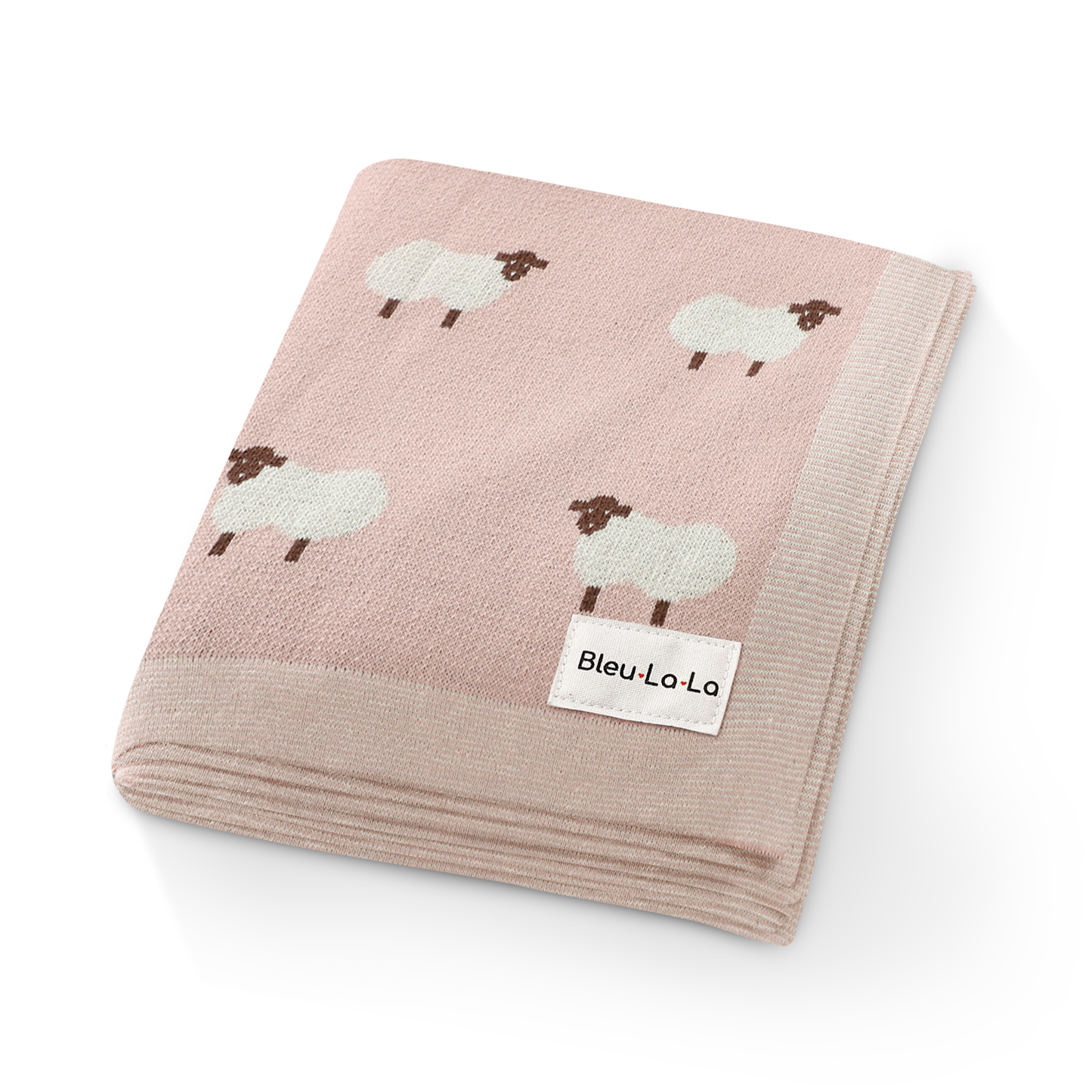 100% Luxury Cotton Swaddle Receiving Baby Blanket - Sheep