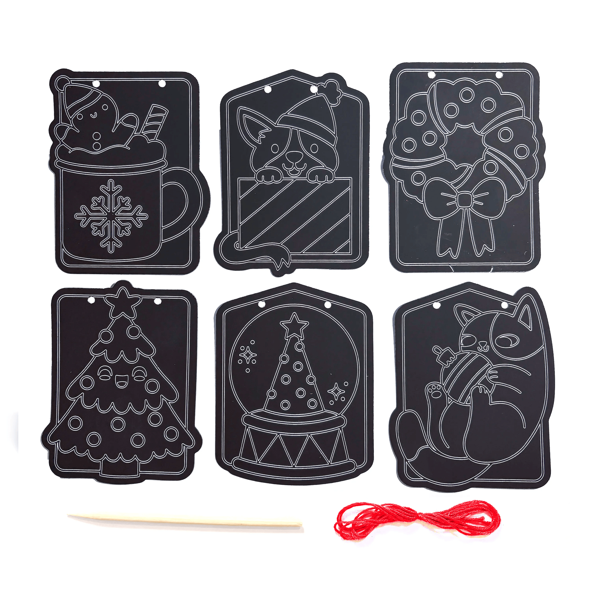 Mini Scratch & Scribble Window Banner Kit - Festive Friends - view 3