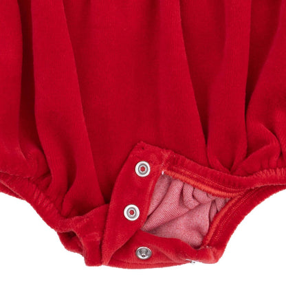 Velour Holiday Red - Velour Bubble with Peter Pan Collar, view 4