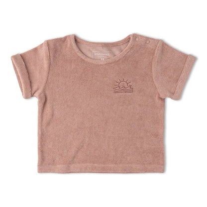 Organic Terry Tee & Shorts Set - Clay