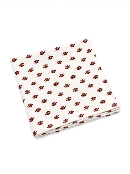 Football / Organic Pointelle Swaddle Blanket