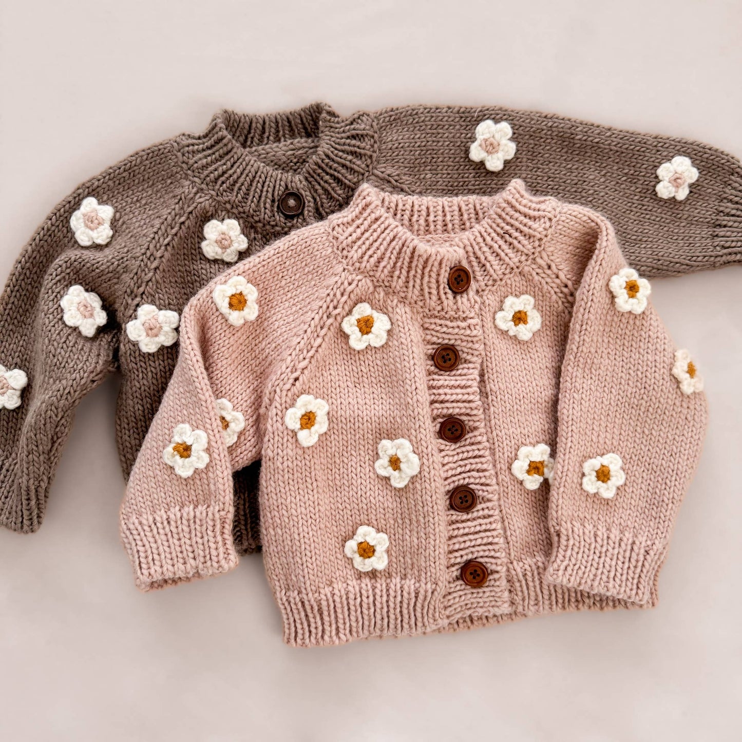 Flower Cardigan, Tan