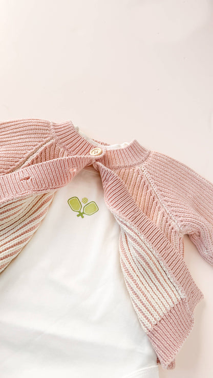 Cotton Brioche Pink Cardigan