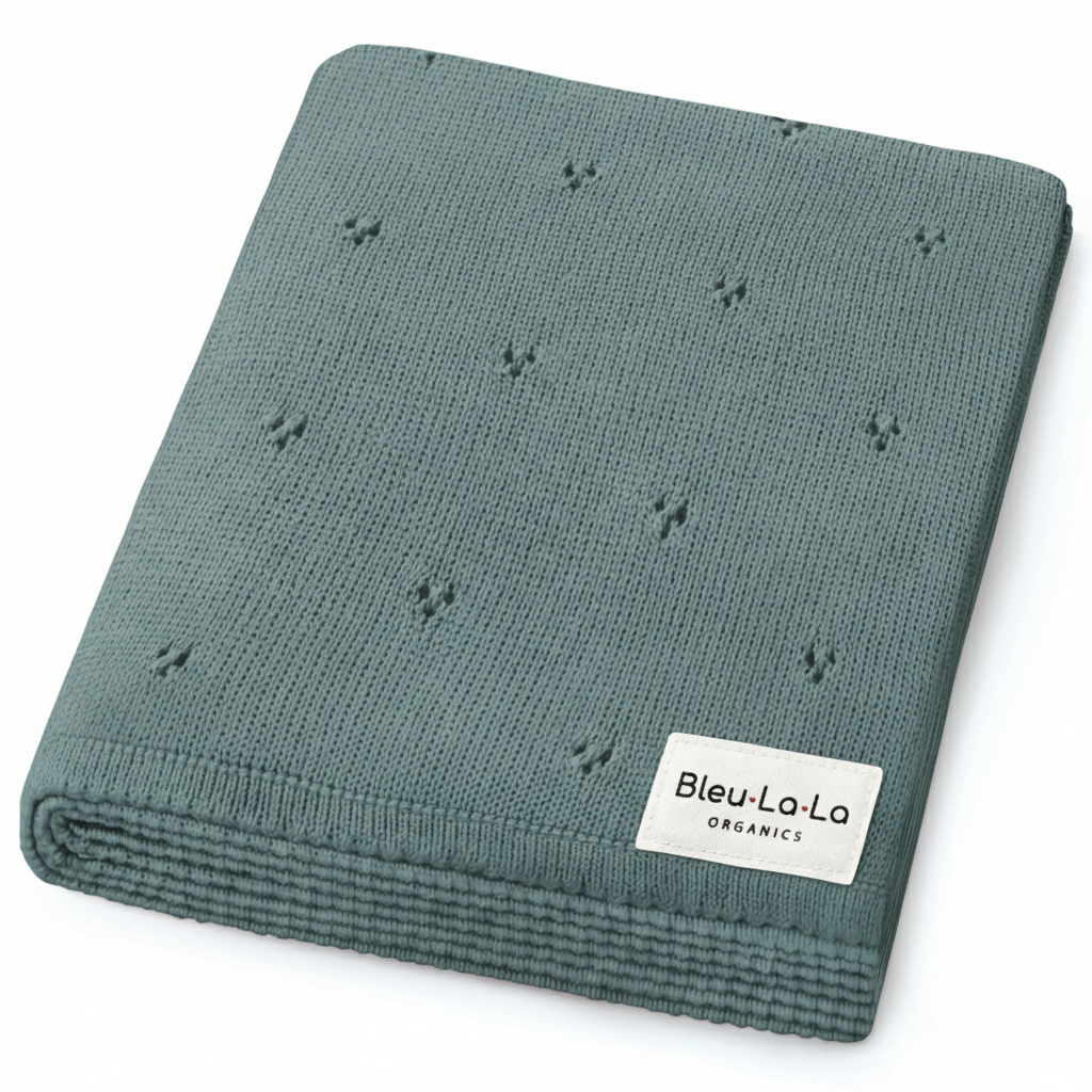 100% Organic Cotton Pointelle Swaddle Receiving Baby Blanket