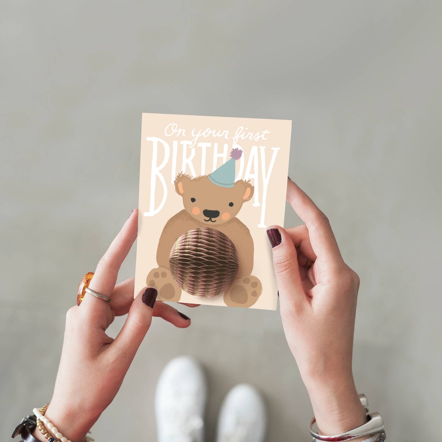 Pop-up Card - Teddy Bear - First Birthday