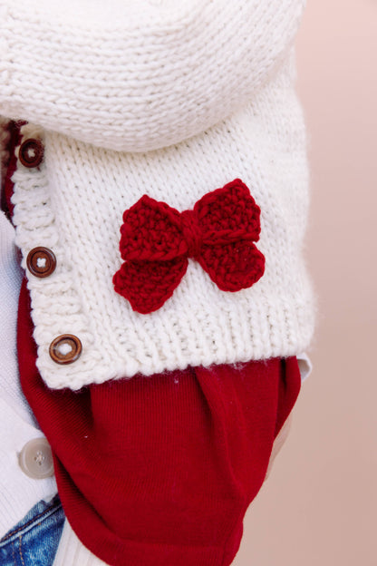 Red Bow Cardigan | Kids & Baby Sweater