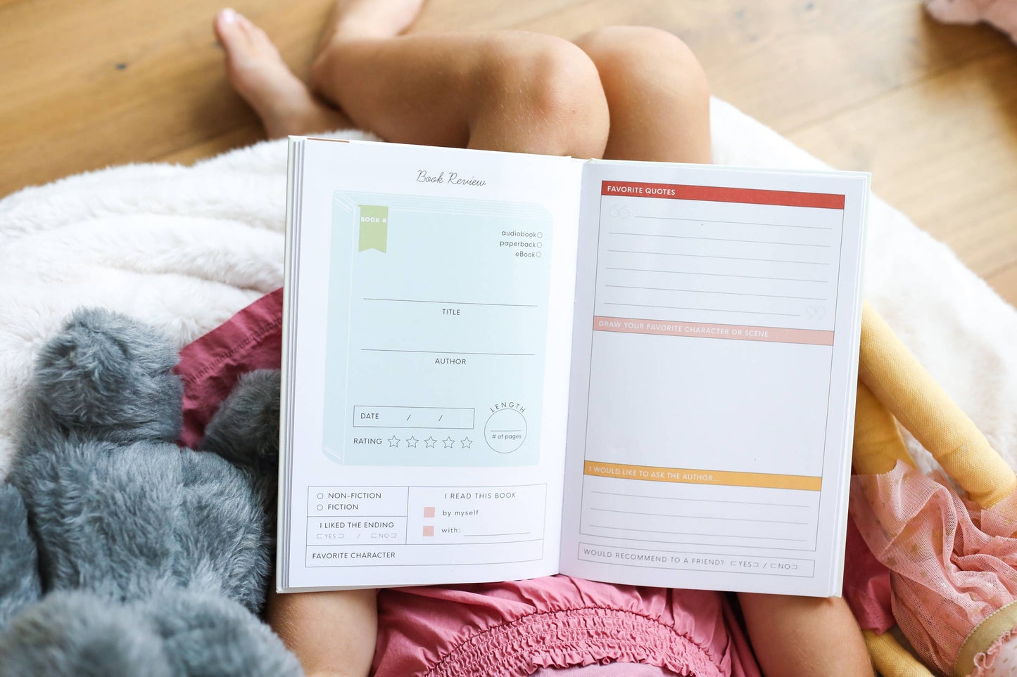 Reading Journal for Kids: For the Love of Books, A Book Journal and Planner for Children to Track, Log, Report and Review