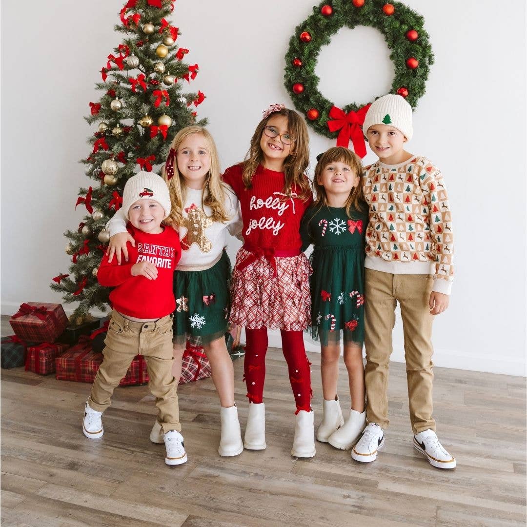 Gingerbread Sequin Patch Christmas Sweatshirt