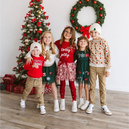 Gingerbread Sequin Patch Christmas Sweatshirt