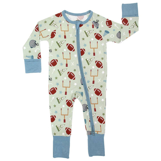 Football Game Day Bamboo Convertible Baby Pajamas