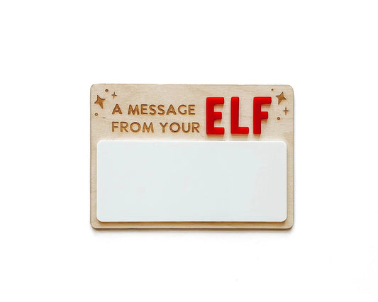 A Message From Your Elf, Christmas Elf Dry Erase Sign