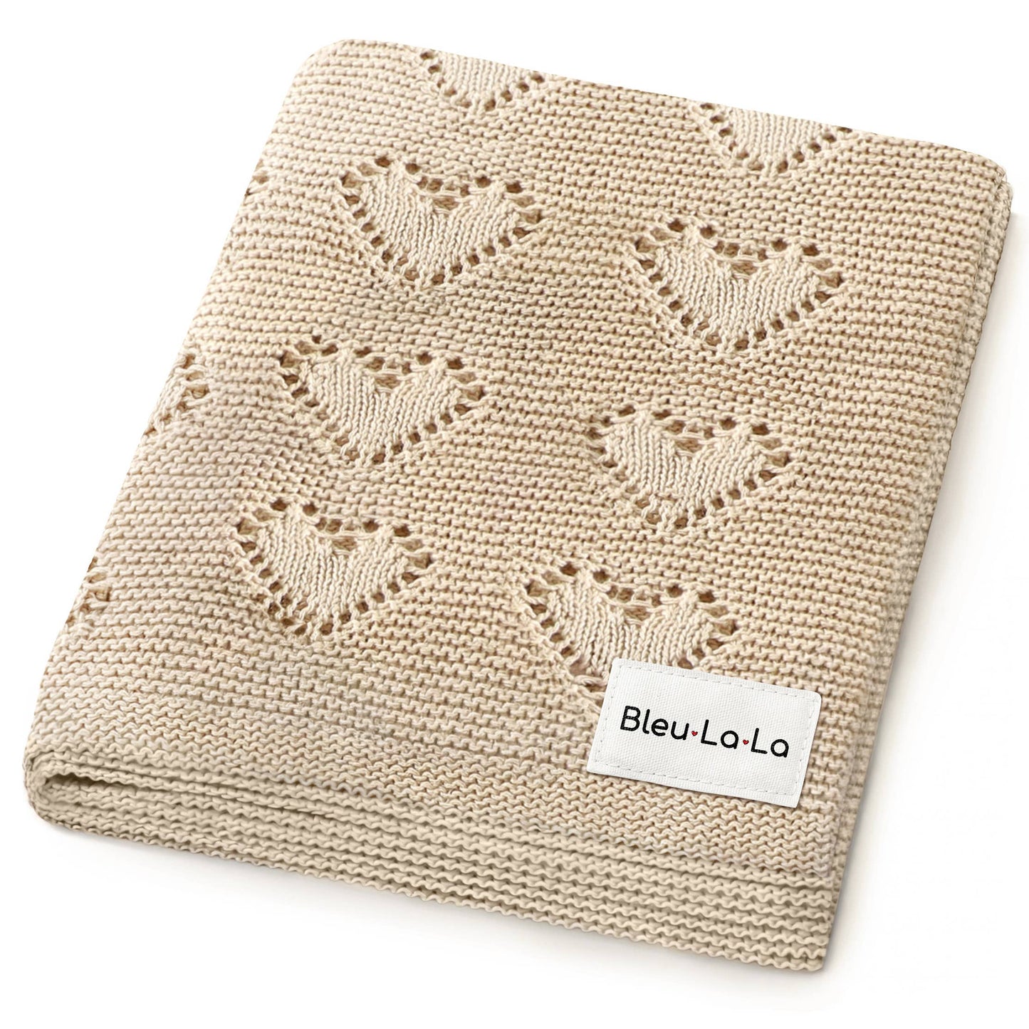 100% Luxury Cotton Swaddle Receiving Baby Blanket - Heart