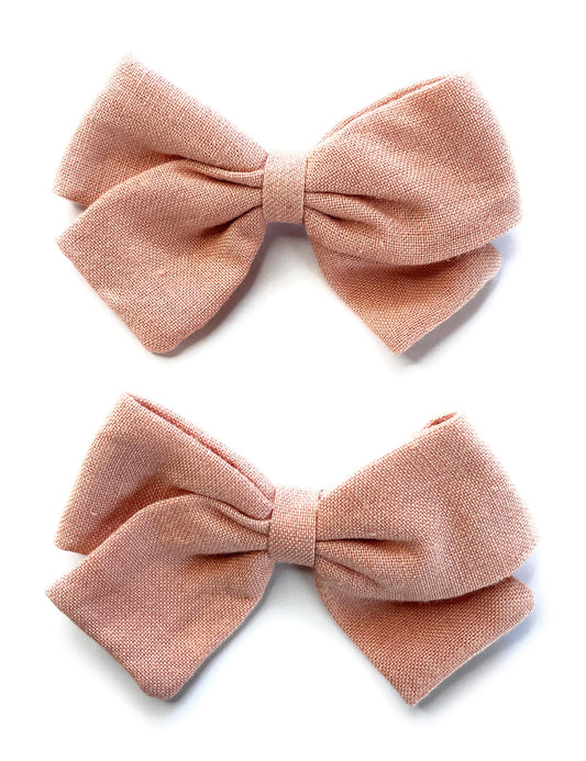 Emma Fabric Bows - Pigtail Bows - Alligator Pinch Clip Set of 2