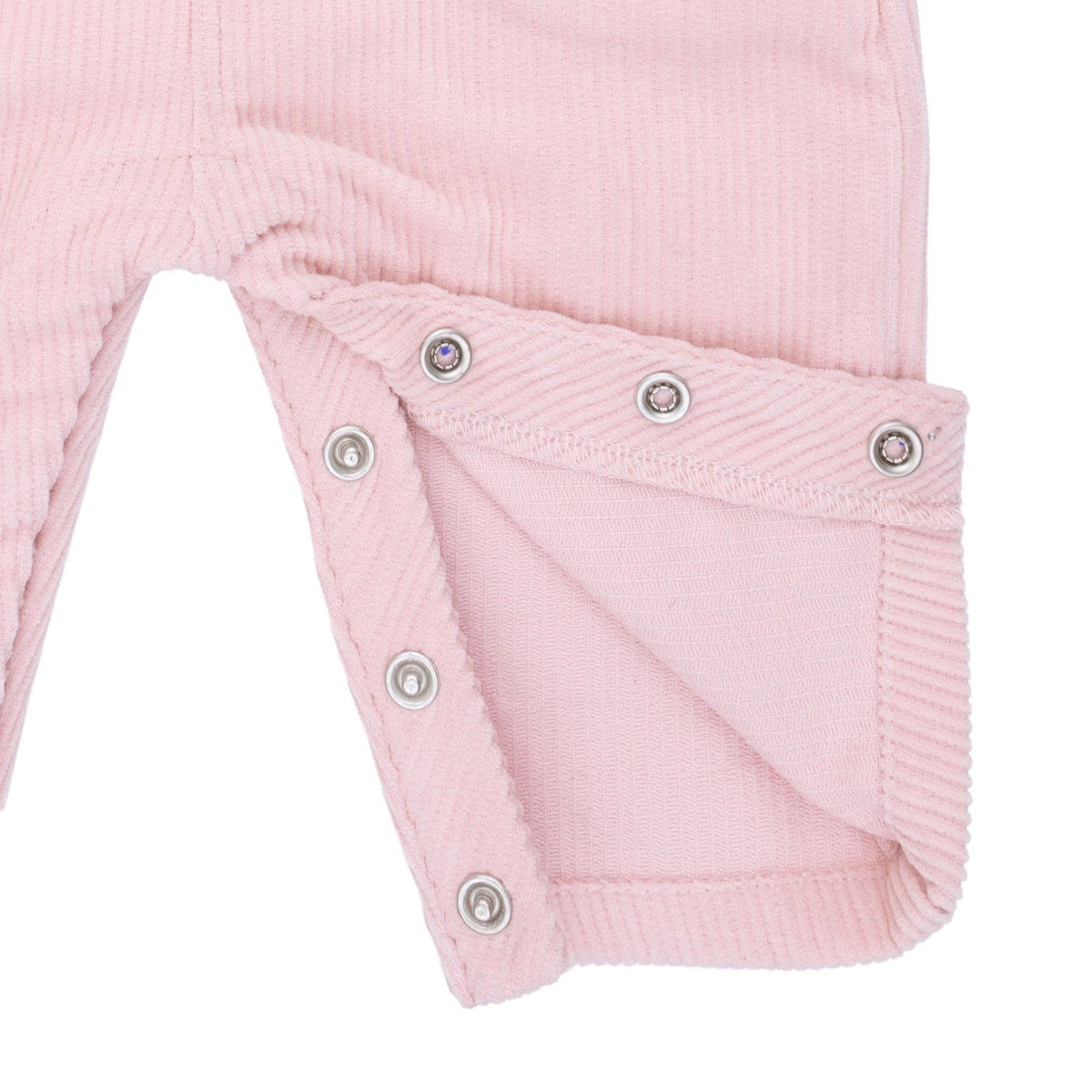 Veiled Pink Corduroy - Uni Old School Overall with Horse Applique, view 3