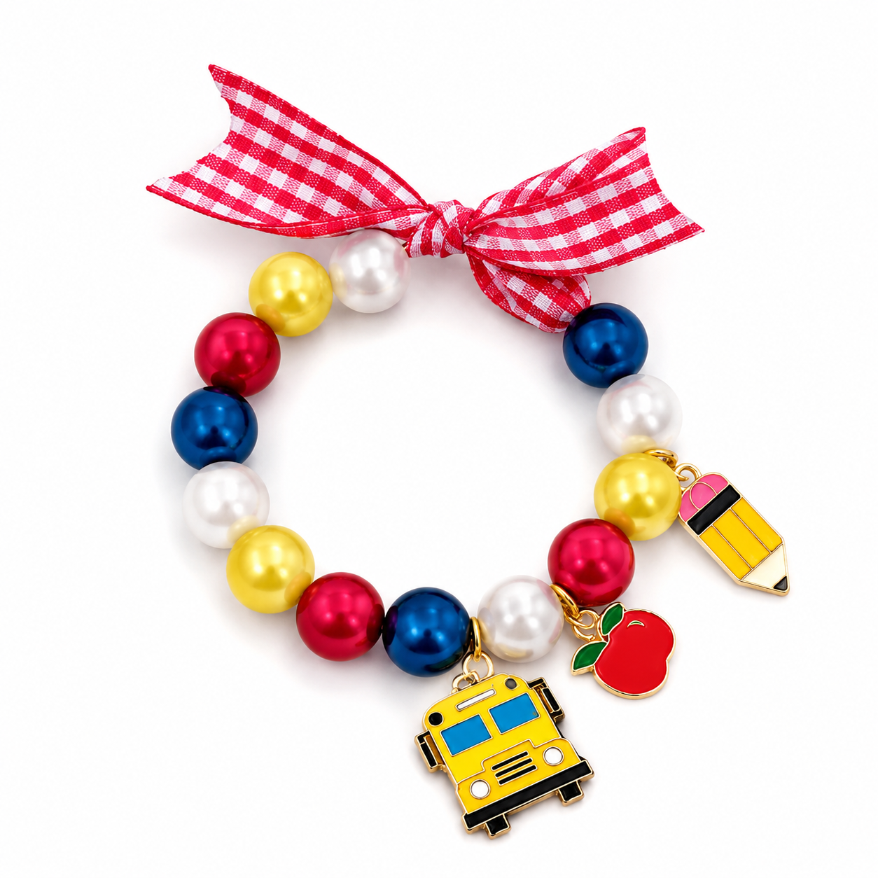 Wheels On The Bus Beaded Stretch Bracelet