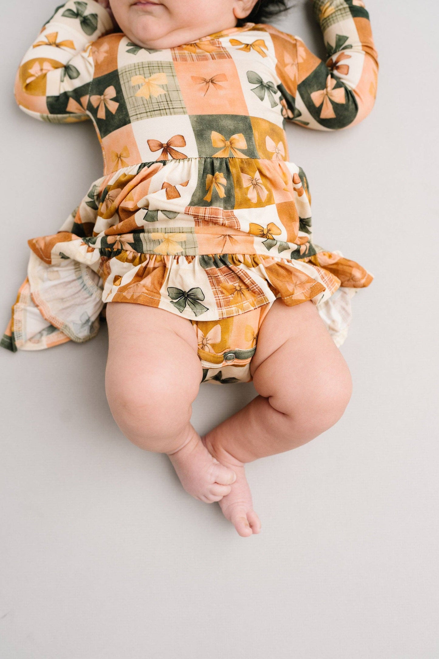 Bow Patchwork Bodysuit Bamboo Dress