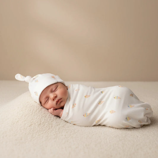 Organic Swaddle Blanket - Ice Cream