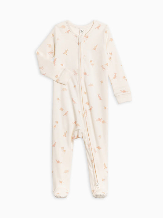 Dino-Mite Collection Peyton Zipper Sleeper - Dino / Blush