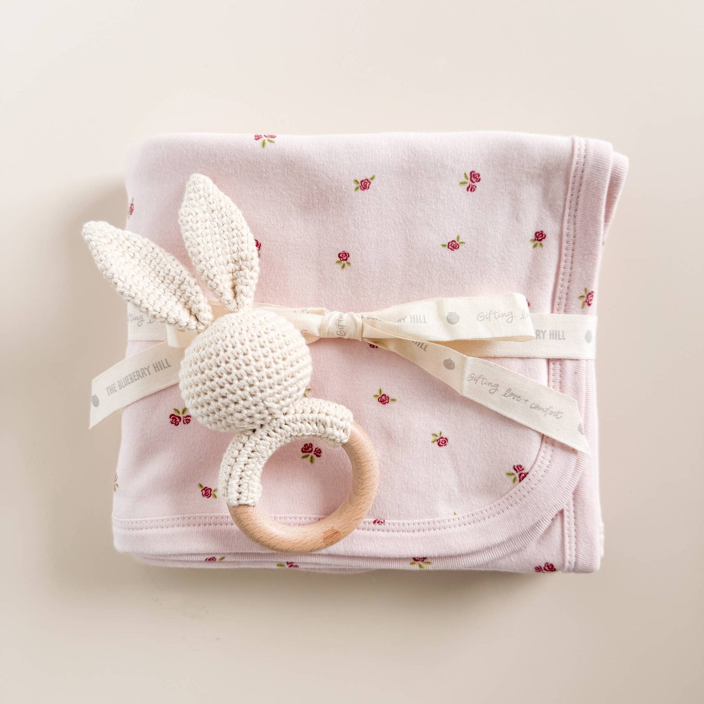 Rosebud Organic Cotton Knit Swaddle Blanket