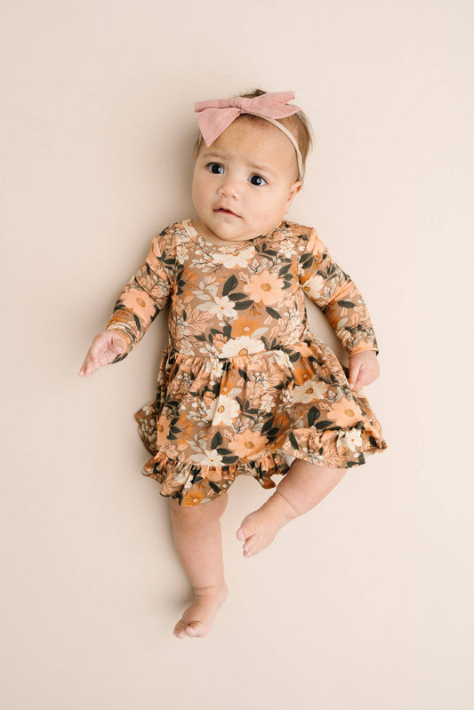 Autumn Bloom Bodysuit Bamboo Dress