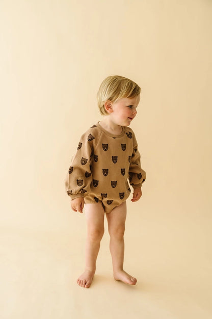 Organic Bubble Romper - Wild Bear