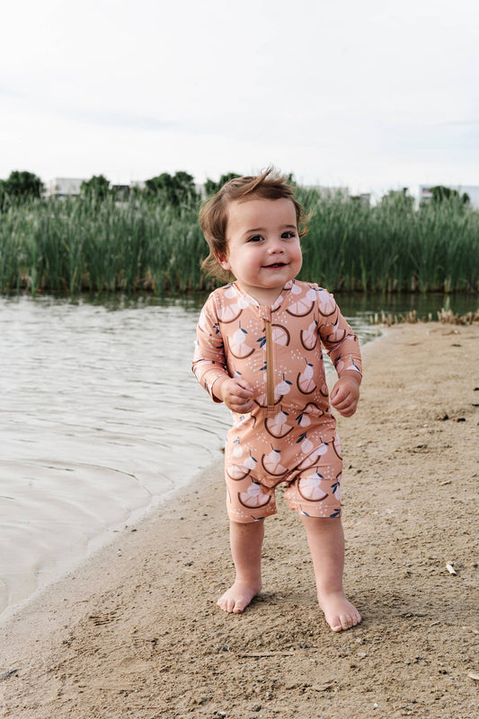 Baby One-Piece Rashguard in Orange Slice