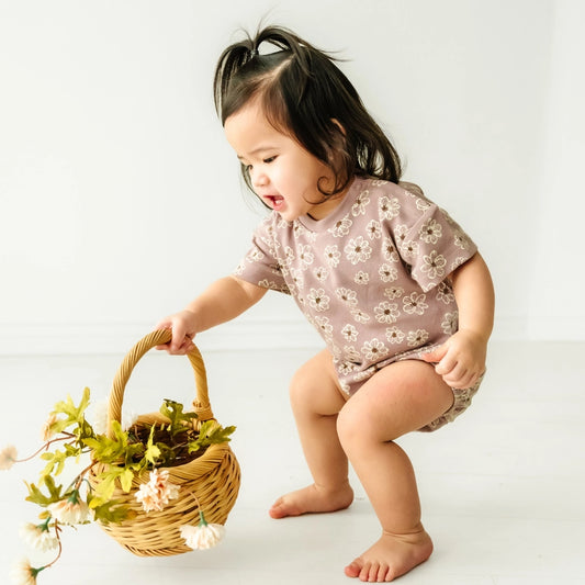 Organic Bubble Romper - Daisies