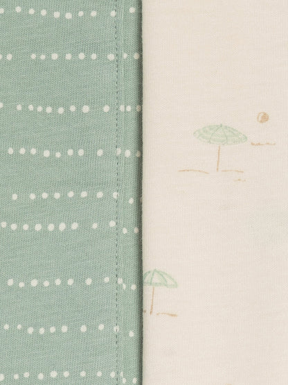Pebble + Umbrella | Organic Muslin 2-Pack Burp Cloth Set