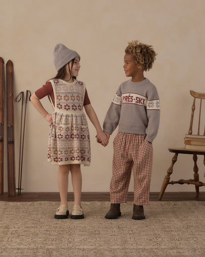 Rylee and Cru Scallop Tee in Brick on model - view 2
