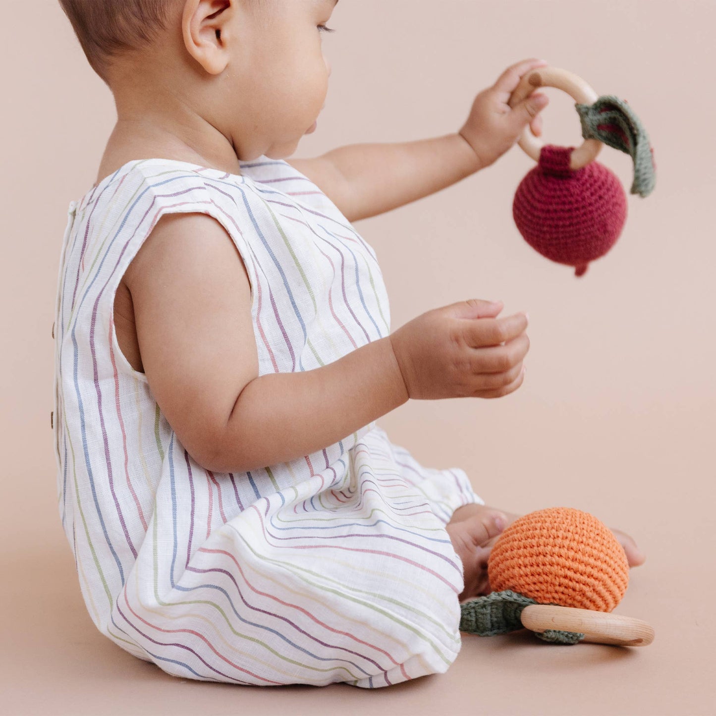 Cotton Crochet Orange Rattle Teether