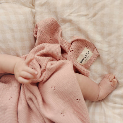 100% Organic Cotton Pointelle Swaddle Receiving Baby Blanket