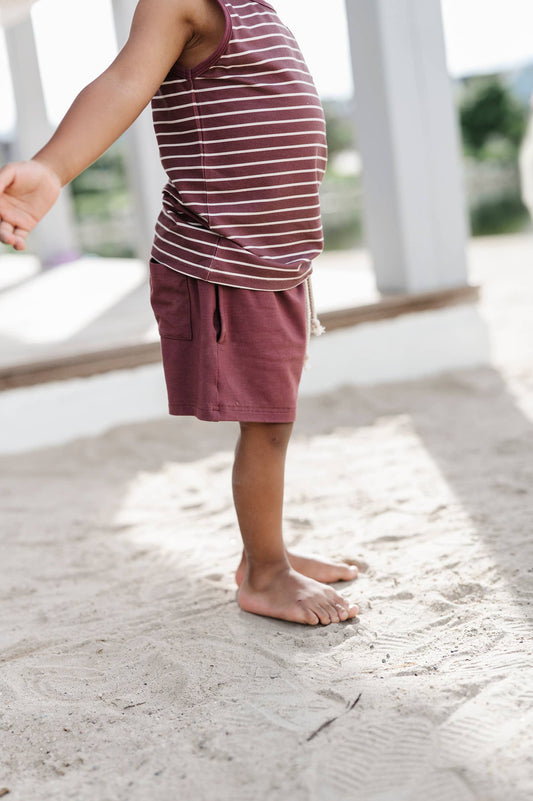 Americana: Boy's Everyday Shorts in Burgundy