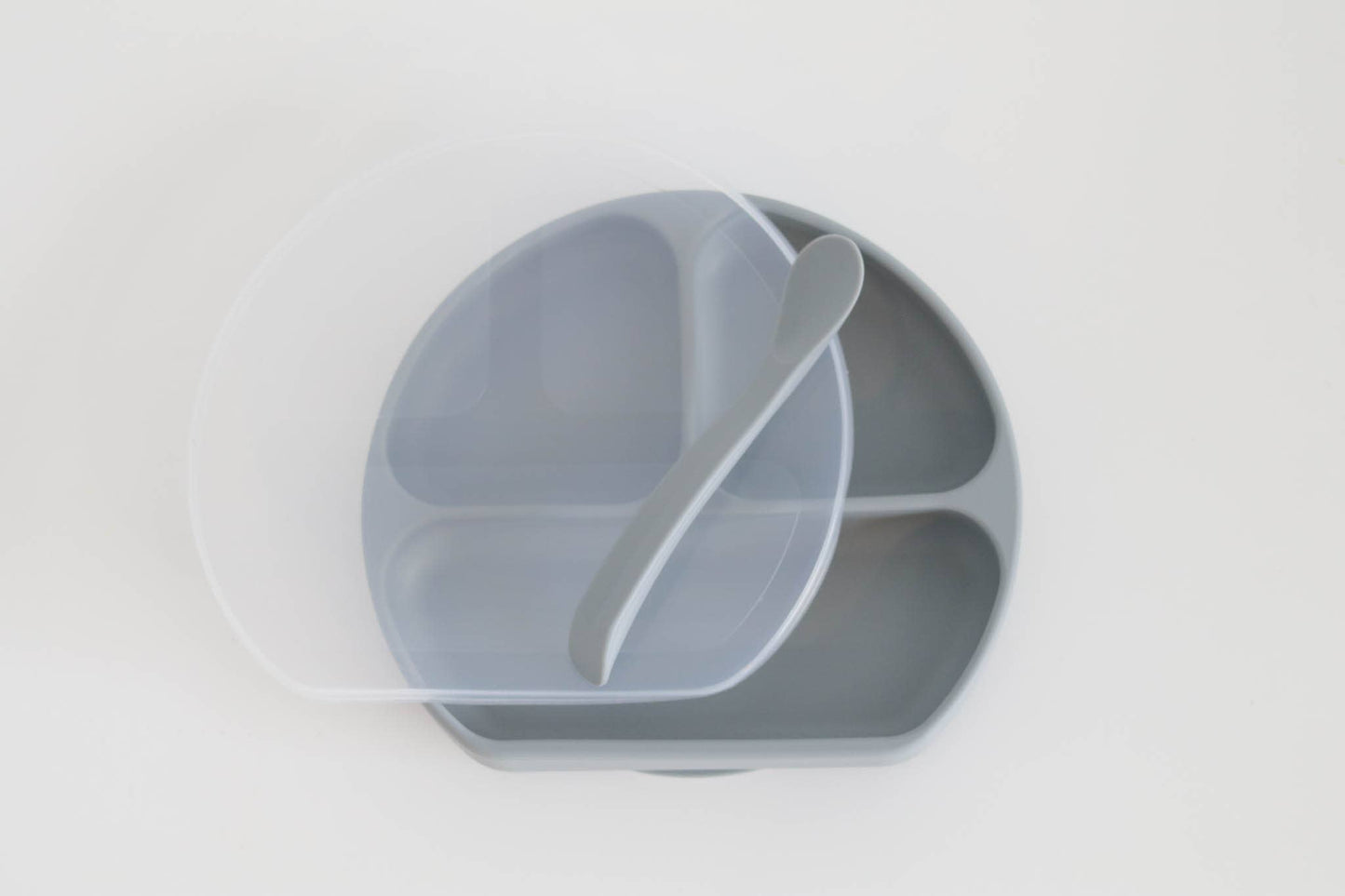 Silicone Suction Plate With Lid and Spoon