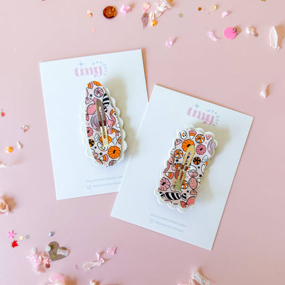 Candy and Ghosts Pink Snap Clip