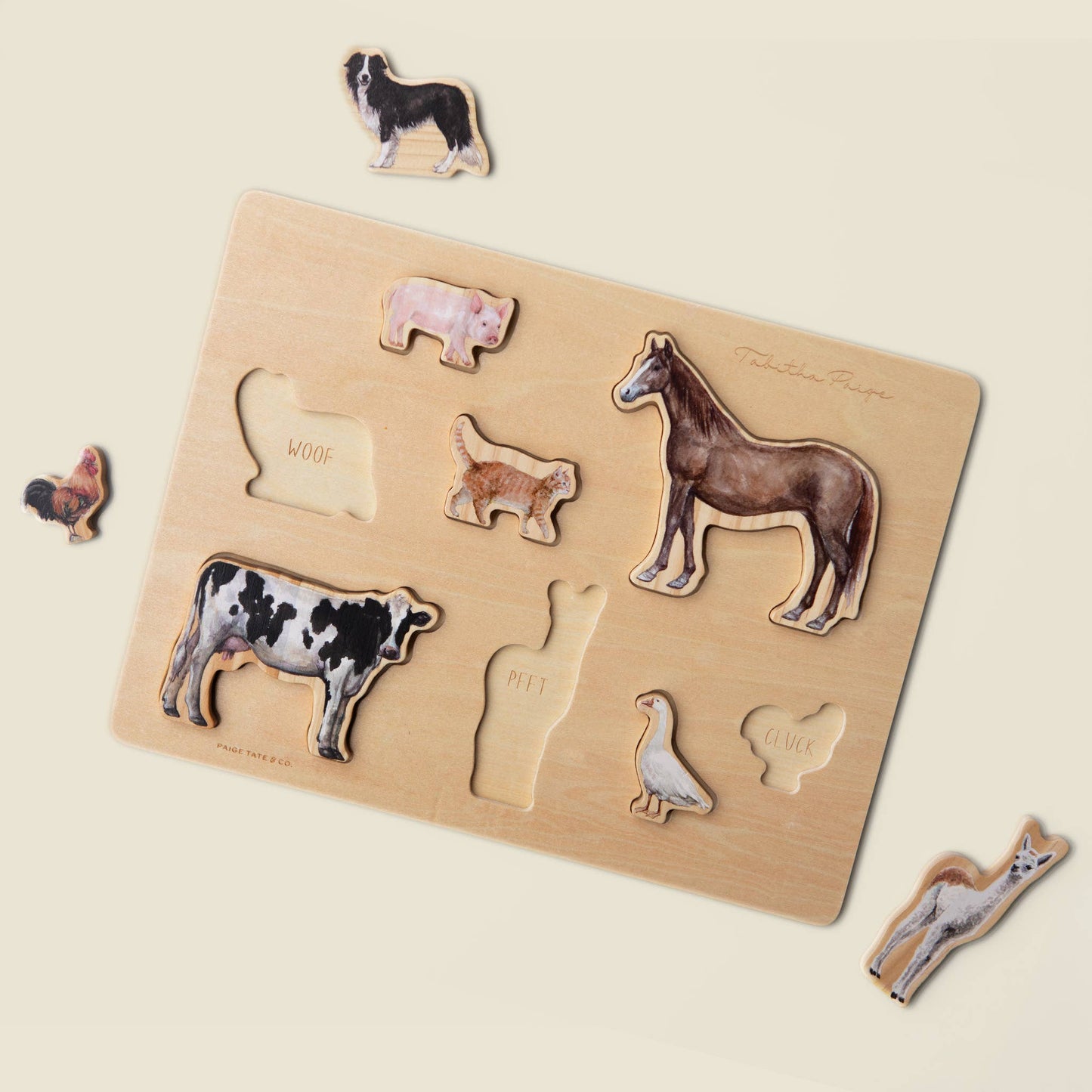 Farm Animals Chunky Wooden Puzzle: A Tabitha Paige Puzzle