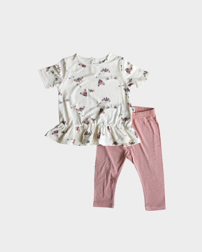 Girl's Butterflies Peplum Set