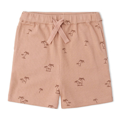 Organic Collar Tee & Shorts Set - Island Palm