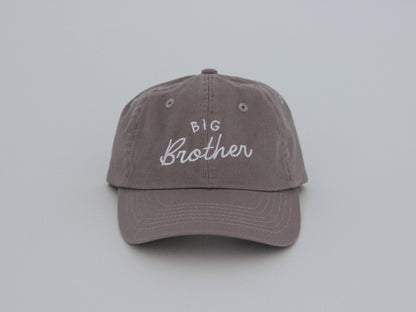 Big Brother Charcoal Twill Hat • Boys Cap for New Brothers