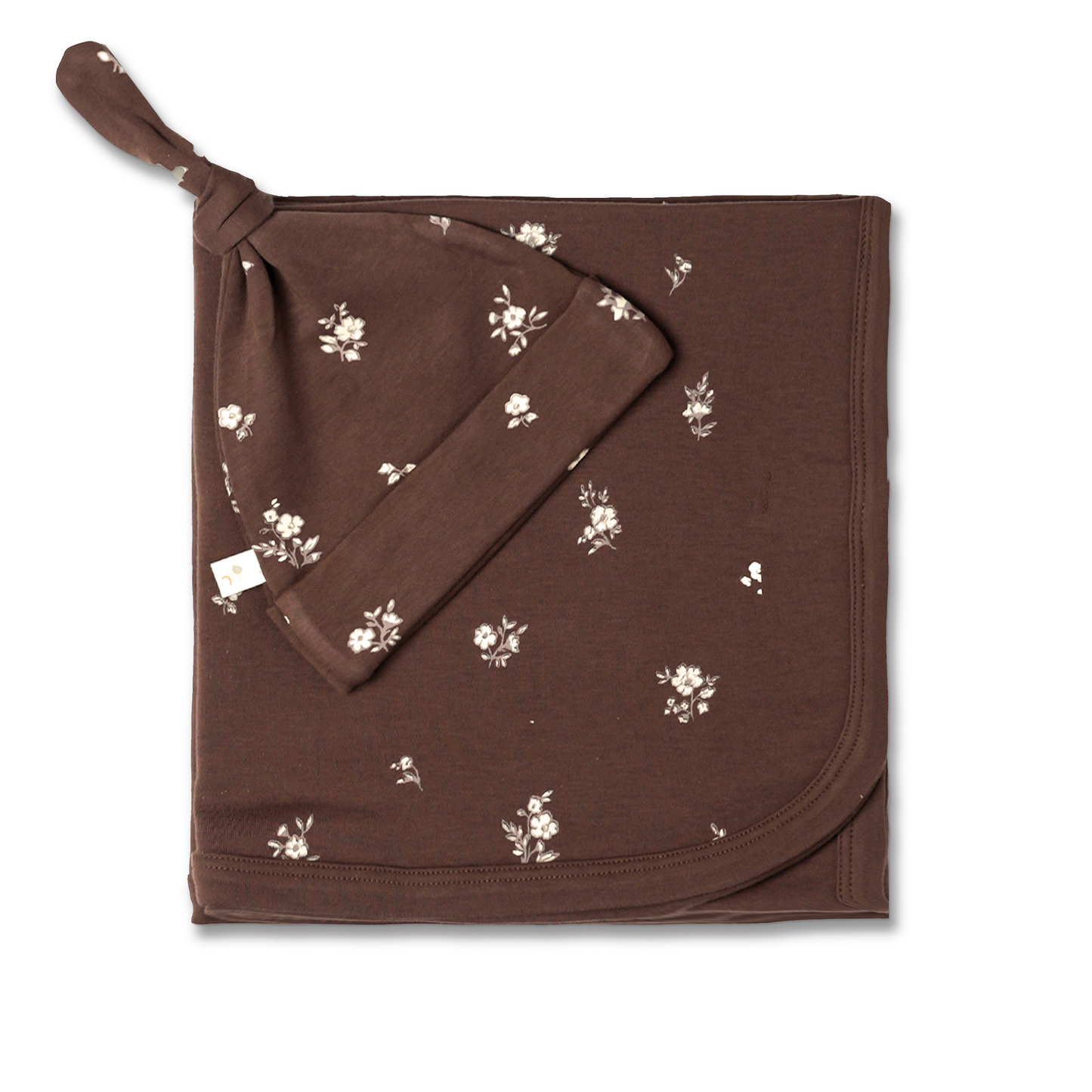 Organic Swaddle Blanket & Hat Set - Birch