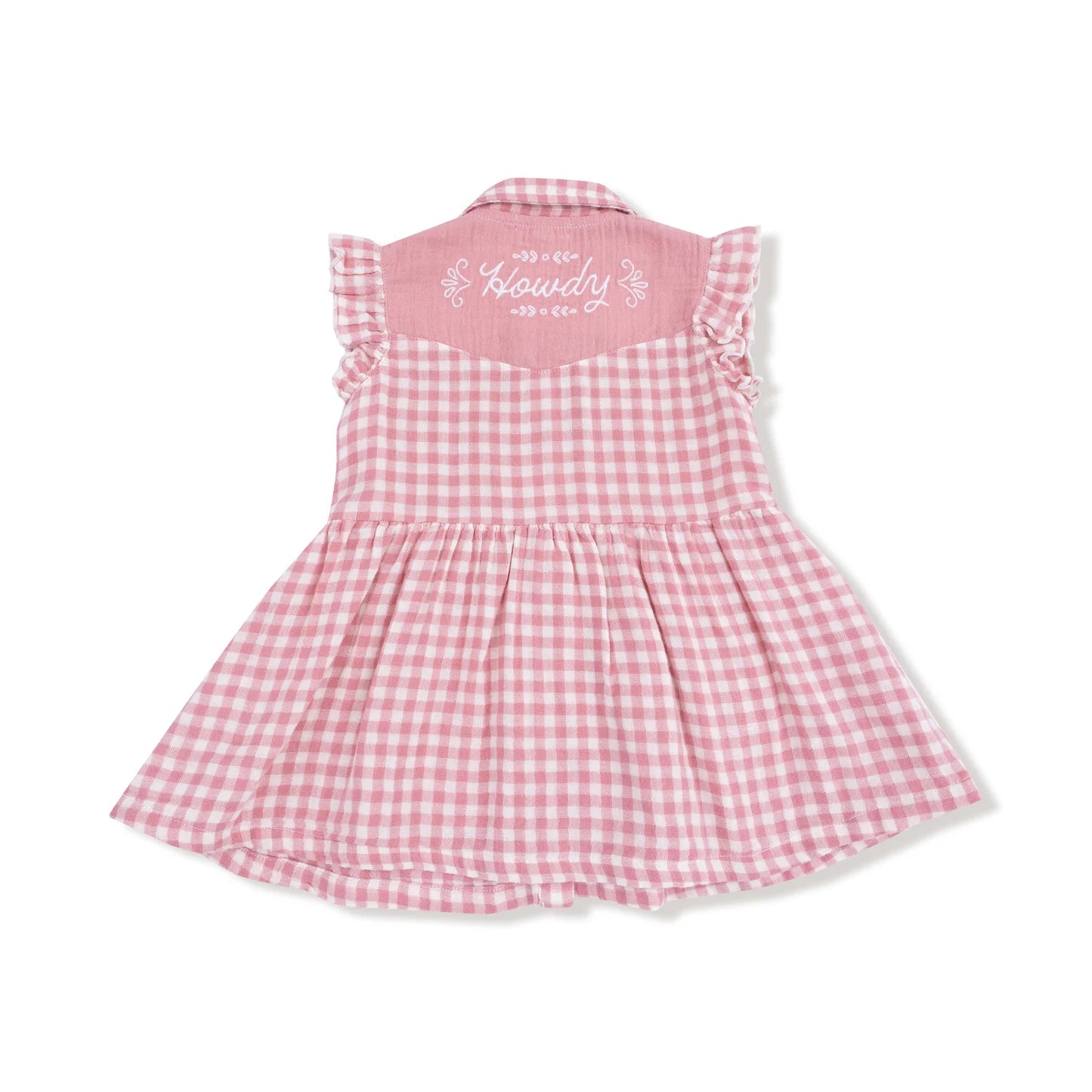 Rose Pink Plaid - Western Pearl Snap Dress