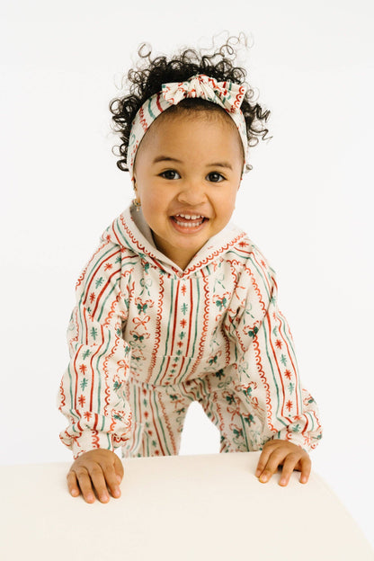 Baby in the Christmas Dainty Bow cargo hoodie set