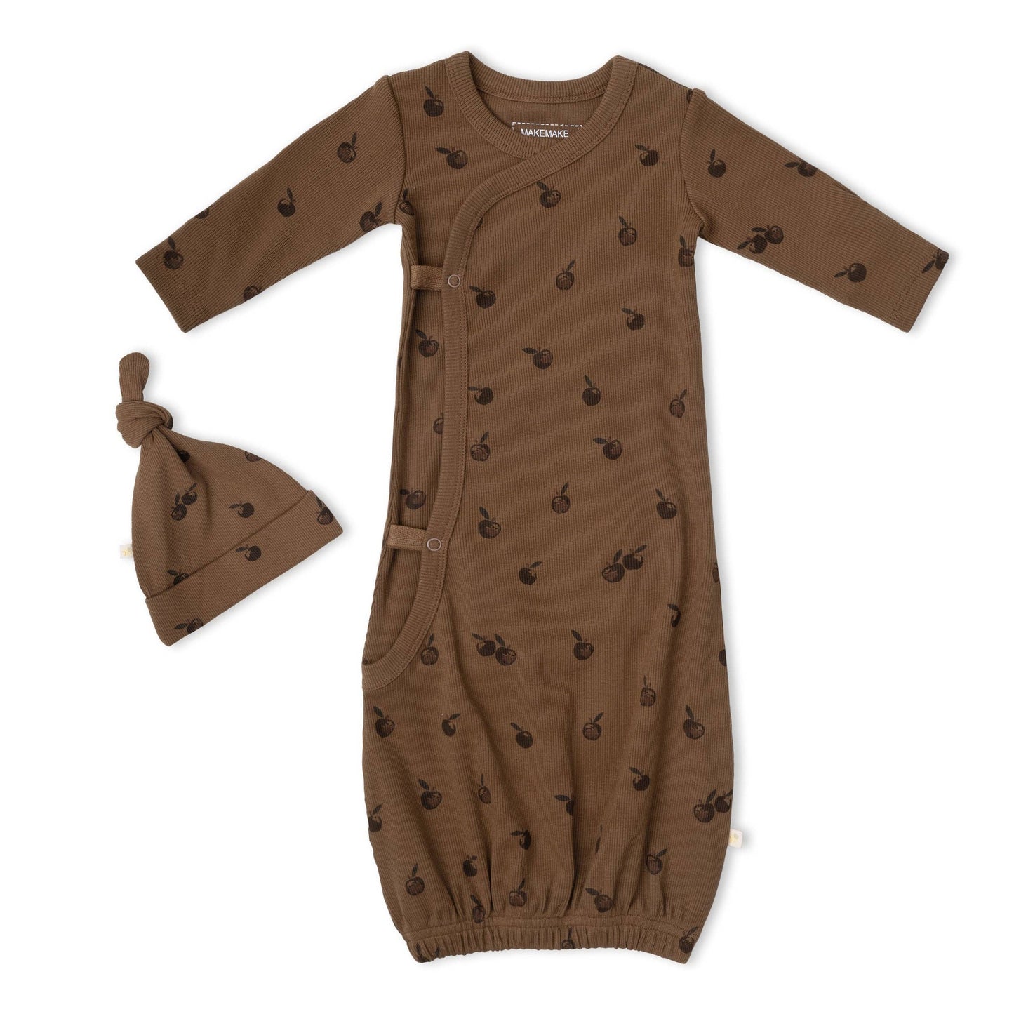 Organic Kimono Infant Sleep Gown - Apple