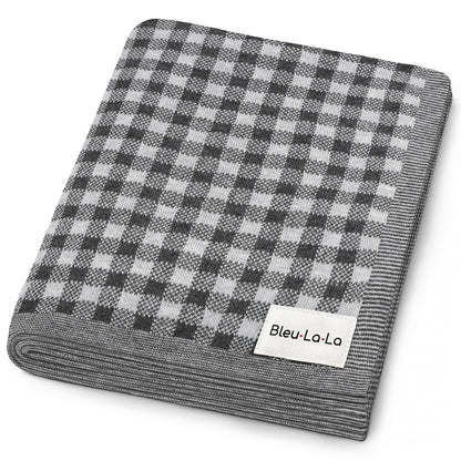 100% Luxury Cotton Checkered Baby Blanket - Pink