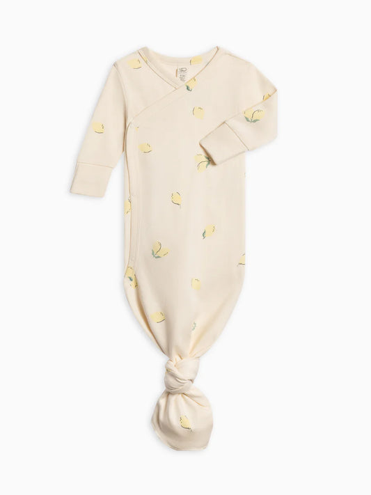 Organic Newborn Indy Kimono Gown - Lemon