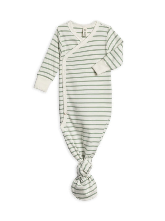 Organic Newborn Indy Kimono Gown - Vitto Stripe / Jade
