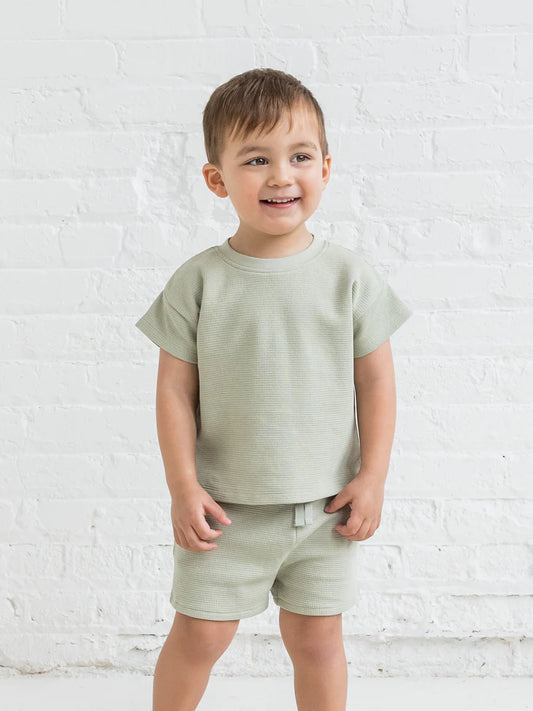 Odell Waffle Tee And Shorts Set - Mint