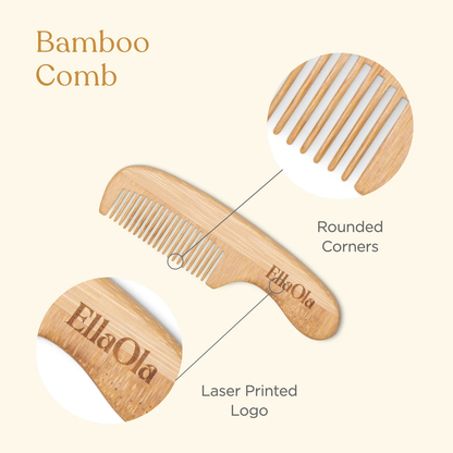 EllaOla 3-Piece Bamboo Brush & Comb Set