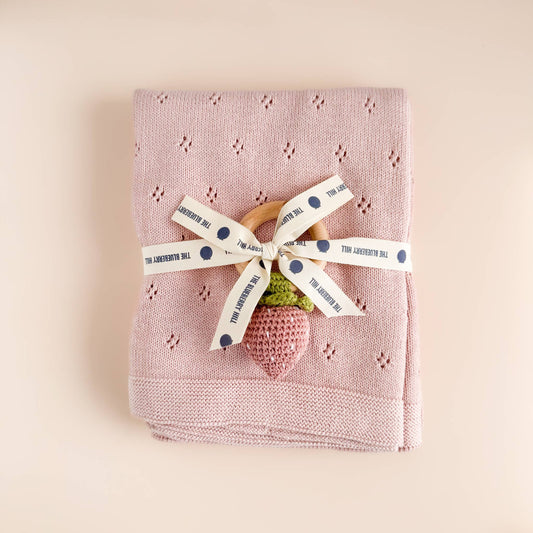 Heirloom Pique Blanket, Blush